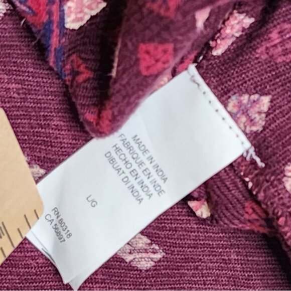 Lucky Brand Geometric Print‎ Long Sleeve Shirt size Large Maroon - Picture 4 of 9